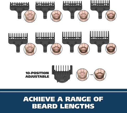 Wahl USA Stainless Steel Lithium-Ion Cordless Beard Trimmer for Men - Rechargeable All in One Men's Beard Trimmer with Rotary Ear & Nose Trimmer, & Detail Trimmer - Model 9818A in Kuwait