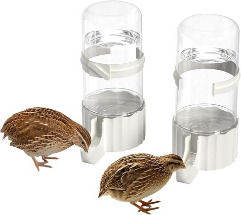 2-Pack 16.9 oz Quail Chick Automatic Waterer,No Waste Hanging Quail Feeder in Kuwait