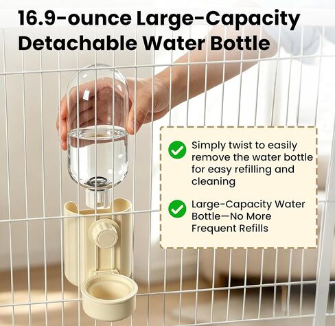 16.9 Oz Rabbit Water Bottle Dispenser,Hanging Bunny Water Bowl for cage in Saudi Arabia
