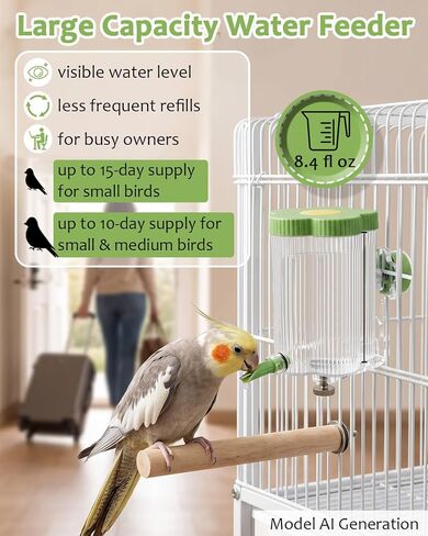 Magnetic Bird Water Feeder, Leakproof Needle Valve, 8.4fl Oz in Kuwait