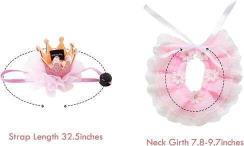 Cat Princess Costumes Pink Cat Crown Hat & Lace Bandana Scarf Set in Kuwait