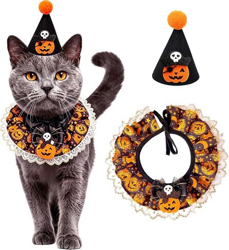 Cat Princess Costumes Pink Cat Crown Hat & Lace Bandana Scarf Set in Kuwait