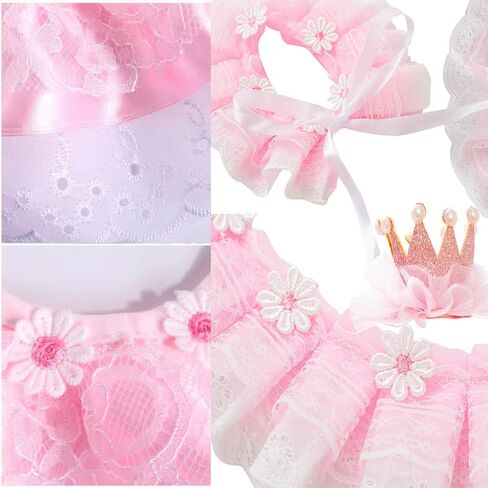 Cat Princess Costumes Pink Cat Crown Hat & Lace Bandana Scarf Set in Kuwait