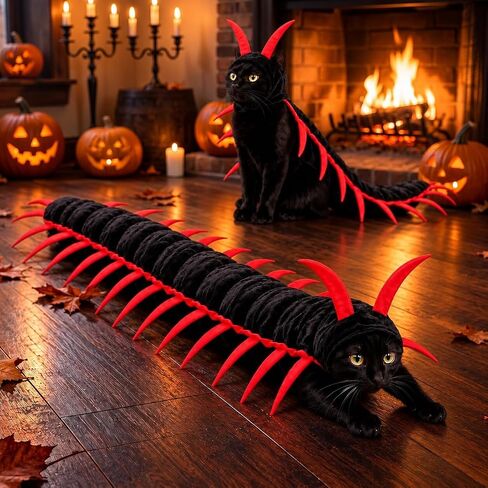 Centipede Cat Costume,Halloween Costumes for Cats (Red) in Kuwait