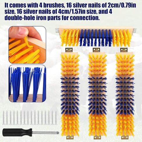 XIHIRCD 4pcs Livestock Scratching Brushes for Goat Horse Pig Cow Sheep in Saudi Arabia