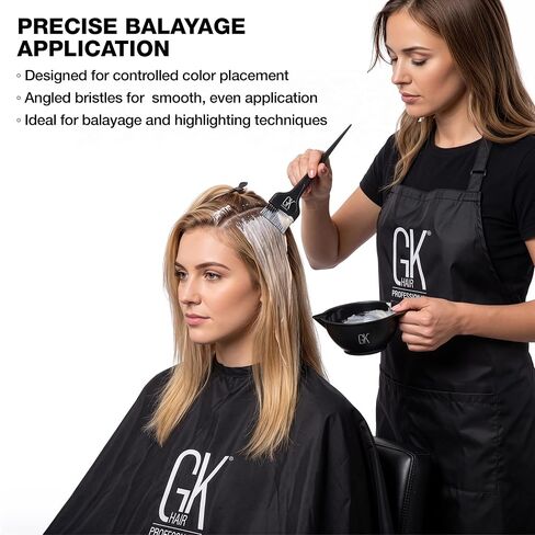 GK HAIR Black Balayage Application Brush – Professional Hair Color Dye Brush for Balayage, Highlights, Bleaching, Foiling & Tinting – Ergonomic Salon Coloring with Precision Bristles in Kuwait