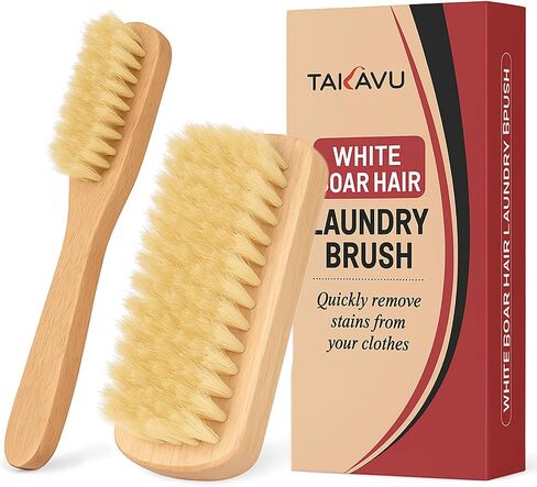 TAKAVU Horse Hair Laundry Brush Set of 2, Soft Natural Bristle in Kuwait