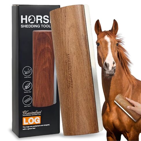 MAXIMILIAN Professional Large Wooden Horse Deshedding Brush 7.87in/20cm in Kuwait