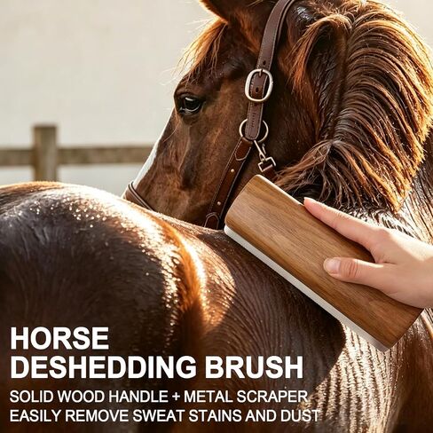 MAXIMILIAN Professional Large Wooden Horse Deshedding Brush 7.87in/20cm in Kuwait