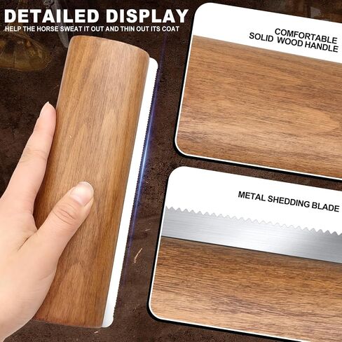MAXIMILIAN Professional Large Wooden Horse Deshedding Brush 7.87in/20cm in Kuwait