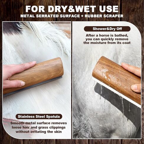 MAXIMILIAN Professional Large Wooden Horse Deshedding Brush 7.87in/20cm in Kuwait