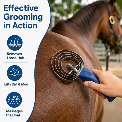 2-Pack Reversible Curry Combs for Horses and Pets, Stainless Steel in Kuwait