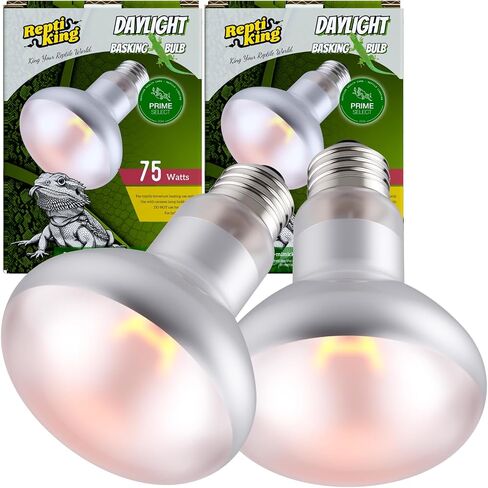 Reptile Heat Bulb Lamp, 2-Pack 75W Daylight Basking Spot, Bearded Dragon/Turtle/Lzard/Gecko Light Bulb, UVA Heat Lamp, Basking Light for Reptiles in Saudi Arabia