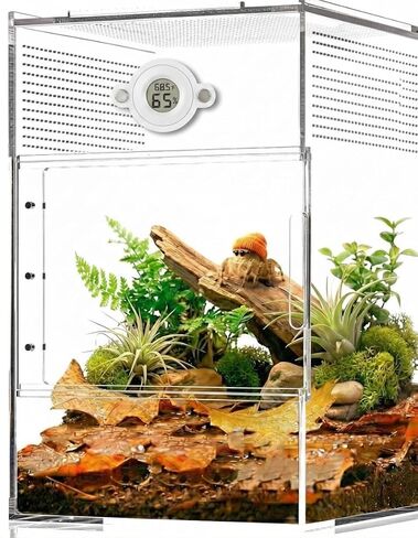2PCS Magnetic Temperature and Humidity Monitor for Jumping Spider Enclosure Accessories Digital Thermometer Hygrometer Reptile Tank Humidity Gauge for Gecko, Bearded Dragon (Round) in Kuwait