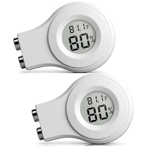2PCS Magnetic 360° Placement Temperature and Humidity Monitor for Jumping Spider Enclosure Accessories Digital Thermometer Hygrometer for Reptile Tank, Terrarium, Gecko, Bearded Dragon in Kuwait