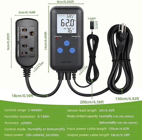 DIGITEN Humidity Controller with Temperature Display for Reptile, Mushroom in Kuwait