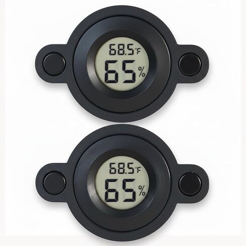 2 PCS Magnetic Temperature and Humidity Monitor for Jumping Spider Enclosure Accessories Digital Thermometer Hygrometer for Spider Terrarium, Reptile Tank Habitat Gauge (Round) in Kuwait