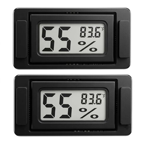 2PCS Magnetic Temperature and Humidity Monitor for Jumping Spider Enclosure Accessories Digital Thermometer and Humidity Gauge for Reptile Gecko Bearded Dragon (Rectangular) in Kuwait
