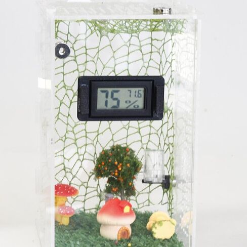 2PCS Magnetic Temperature and Humidity Monitor for Jumping Spider Enclosure Accessories Digital Thermometer and Humidity Gauge for Reptile Gecko Bearded Dragon (Rectangular) in Kuwait