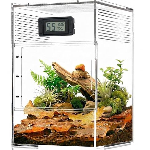 2PCS Magnetic Temperature and Humidity Monitor for Jumping Spider Enclosure Accessories Digital Thermometer and Humidity Gauge for Reptile Gecko Bearded Dragon (Rectangular) in Kuwait