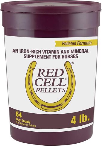 Farnam Horse Health Red Cell Pellets, Vitamin-Iron Mineral Supplement for Horses, Iron Horse Supplement, 4 Lbs., 64-Day Supply, Pellets in Kuwait