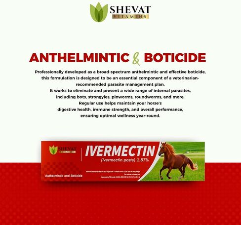 Ivermectin Horse Paste 1.87% – Apple Flavored – 6.08g Tube – for Horses Up to 1250 lb - 1 Pack in Saudi Arabia