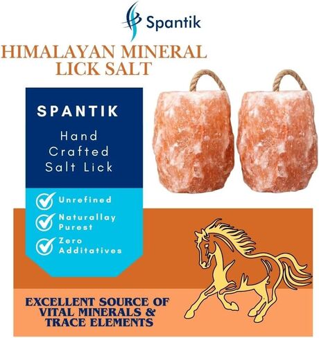 Spantik 6 lbs Himalayan Salt Lick on Rope for Horse, Cow, Goat, Sheep, Deer and Livestock Animals - 2 Pack in Saudi Arabia