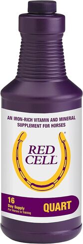 Farnam Horse Health Red Cell, Liquid Vitamin-Iron-Mineral Supplement for Horses, Helps Fill Important Nutritional Gaps in Horse's Diet, 1 Gallon, 128 Oz., 64-Day Supply in Kuwait