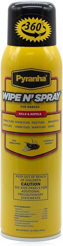 PYRANHA Wipe N' Spray for Horses - Oil-Based Long Lasting Fly Control Repels Horn, Deer, Horse, House, Stable, & Face Flies, Ticks, Mites, Mosquitoes, Gnats & Lice, 1 Gallon in Saudi Arabia