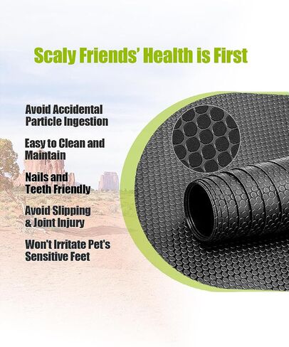 Bearded Dragon Tank Accessories, Reptile Substrate Floor, Leopard Gecko Tank Liner Mat for 40 Gallon, 20 Gallon, 50 Gallon,75 Gallon Lizard Tank, Black in Kuwait