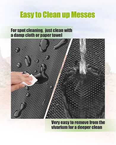 Bearded Dragon Tank Accessories, Reptile Substrate Floor, Leopard Gecko Tank Liner Mat for 40 Gallon, 20 Gallon, 50 Gallon,75 Gallon Lizard Tank, Black in Kuwait