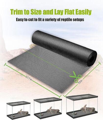 Bearded Dragon Tank Accessories, Reptile Substrate Floor, Leopard Gecko Tank Liner Mat for 40 Gallon, 20 Gallon, 50 Gallon,75 Gallon Lizard Tank, Black in Kuwait