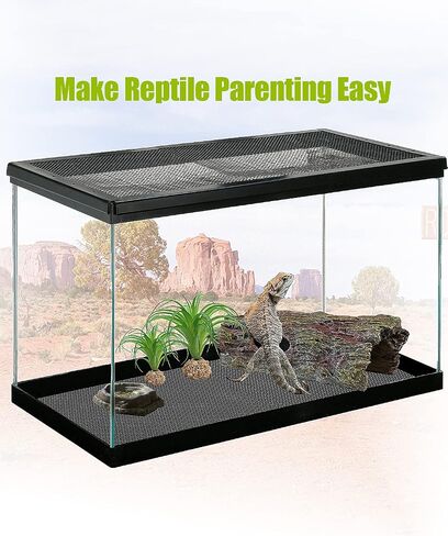 Bearded Dragon Tank Accessories, Reptile Substrate Floor, Leopard Gecko Tank Liner Mat for 40 Gallon, 20 Gallon, 50 Gallon,75 Gallon Lizard Tank, Black in Kuwait