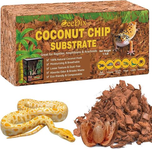 ZeeDix 10LBS Coconut Husk Chip Substrate for Reptiles, 72QT Coco Husk Chips in Saudi Arabia