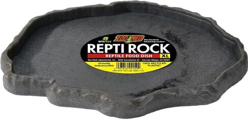 Zoo Med Reptile Rock Food Dish, Medium, 7.25"l x 6"w x 0.75"h, Colors may vary Black in Kuwait