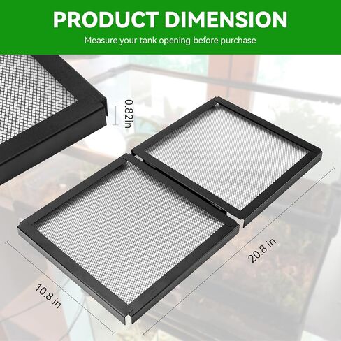 10 Gallon Tank Lid, Hinged Terrarium Screen Cover for 10 Gal, 20.8" x 10.8" in Saudi Arabia
