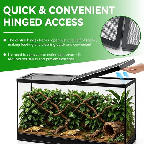 10 Gallon Tank Lid, Hinged Terrarium Screen Cover for 10 Gal, 20.8" x 10.8" in Saudi Arabia