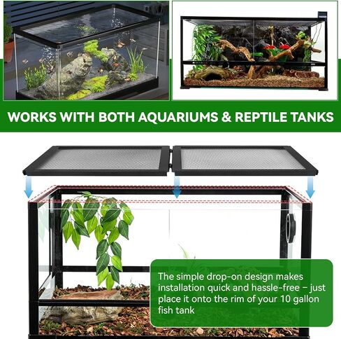 10 Gallon Tank Lid, Hinged Terrarium Screen Cover for 10 Gal, 20.8" x 10.8" in Saudi Arabia