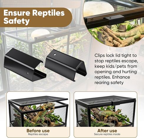 Reptile Terrarium Covers Heavy Duty Screen Clips 6 Pack for 5-29 Gallons in Kuwait