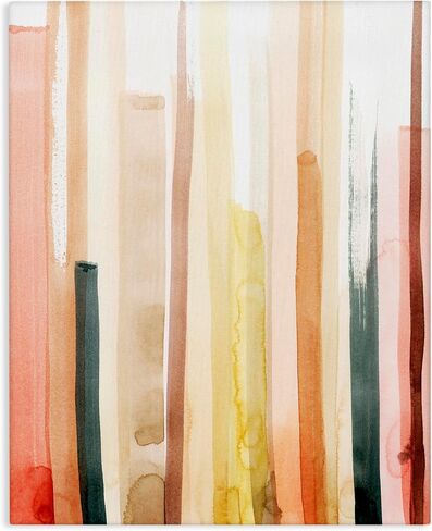 Stupell Industries Abstract Watercolor Stripe Pattern Warm Red Brown Tones, Designed by Grace Popp Canvas Wall Art, 36 x 48, White in Kuwait