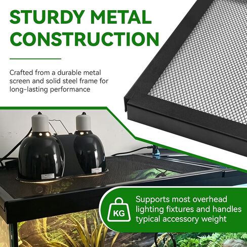 Hinged Terrarium Screen Cover for 20 Long/29/37 Gallon, 30.6" x 13", Black in Saudi Arabia