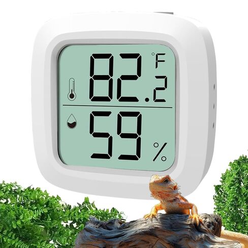 Reptile Thermometer and Hygrometer – Fast Accurate LCD Digital Temp & Humidity Meter for Bearded Dragon Tank Accessories, Lizard, Snake, Turtle, Amphibians, Small Animal Habitat in Kuwait