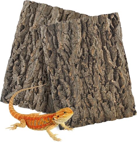 4PCS Reptile Cork Bark Mat,15.74 x 11.81 Inch Natural Cork Wood Terrarium Background Bearded Dragon Tank Bark Backdrop Wall Decor for Lizard Gecko Chameleon Tortoise Snake Spider Frog in Kuwait