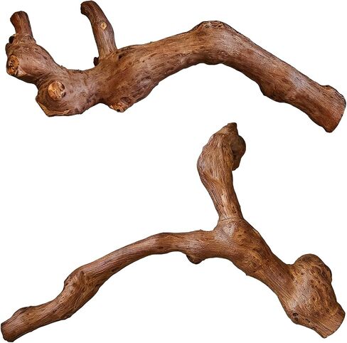 BNOSDM 2PCS Reptile Wood Branches Decor,Lizard Habitat Natural Wood Decoration,Snake Climbing Branch Accessories,Terrarium Tree Trunk Ornament for Bearded Dragon Gecko Frog Chameleon Spider in Kuwait
