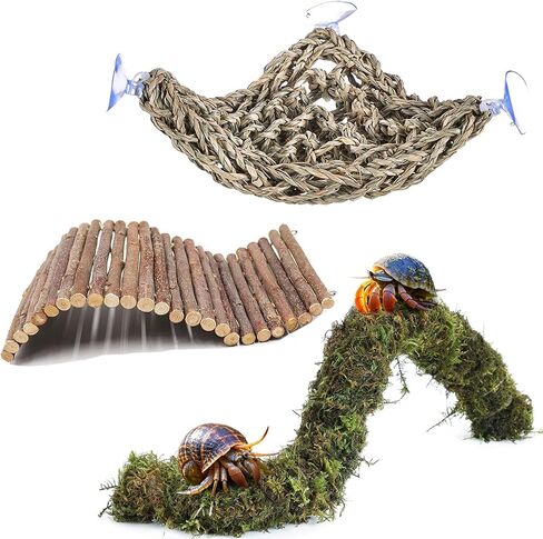 HERCCOCCI Hermit Crab Accessories, Hermit Crab Toys Flexible Climbing Bridge Reptile Hammock Habitat Decor for Hermit Crabs Leopard Geckos Crested Tortoise Snake in Saudi Arabia