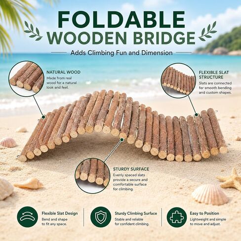 HERCCOCCI Hermit Crab Accessories, Hermit Crab Toys Flexible Climbing Bridge Reptile Hammock Habitat Decor for Hermit Crabs Leopard Geckos Crested Tortoise Snake in Saudi Arabia