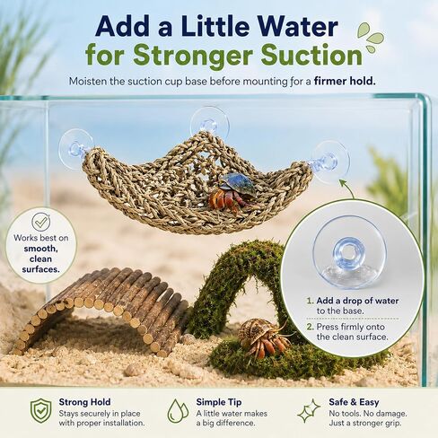 HERCCOCCI Hermit Crab Accessories, Hermit Crab Toys Flexible Climbing Bridge Reptile Hammock Habitat Decor for Hermit Crabs Leopard Geckos Crested Tortoise Snake in Saudi Arabia