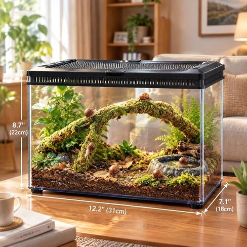 12.2 Inch Moss Vine for Hermit Crabs and Snails, Simulation Moss Rope Climbing Toy, Adjustable Terrarium Decor for Hermit Crab Habitat, Also for Leopard Gecko, Lizards, Frogs, and Small Snakes in Kuwait