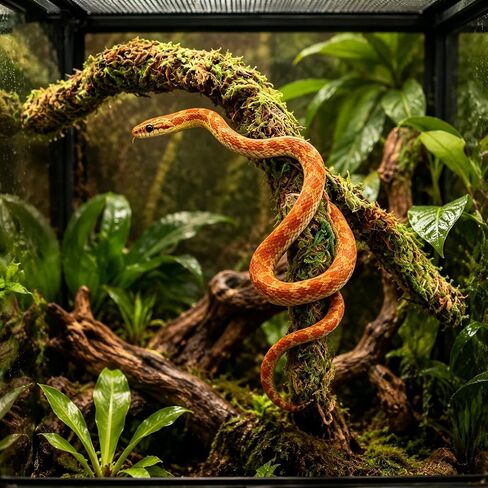 12.2 Inch Moss Vine for Hermit Crabs and Snails, Simulation Moss Rope Climbing Toy, Adjustable Terrarium Decor for Hermit Crab Habitat, Also for Leopard Gecko, Lizards, Frogs, and Small Snakes in Kuwait