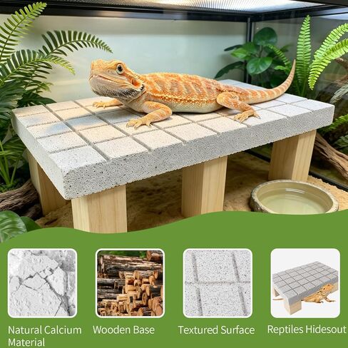 Bearded Dragon Tank Accessories Shedding Rock Reptile Basking Platform in Saudi Arabia